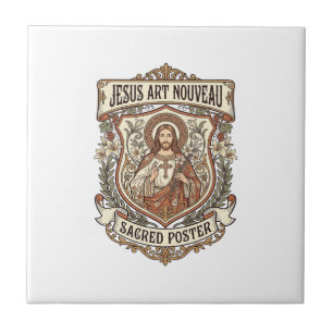 Jesus Art Nouveau Heiliger Poster Jesus Art Nouvea Fliese