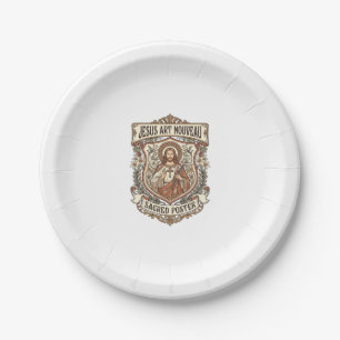 Jesus Art Nouveau Heiliger Poster Jesus Art Nouvea Pappteller