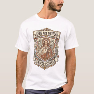 Jesus Art Nouveau Heiliger Poster Jesus Art Nouvea T-Shirt