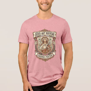 Jesus Art Nouveau Heiliger Poster Jesus Art Nouvea Tri-Blend Shirt