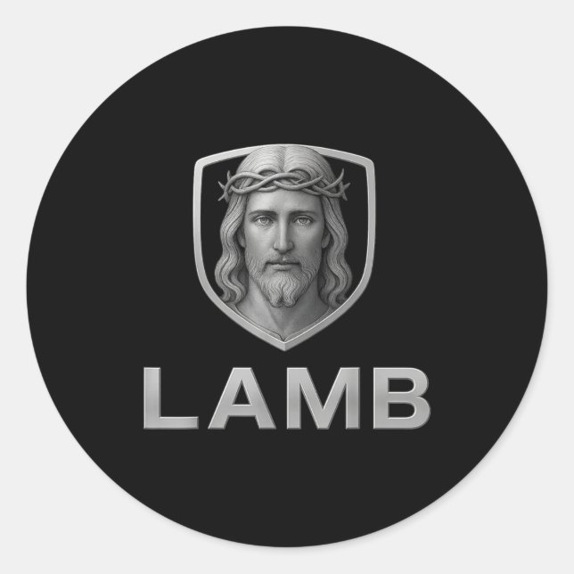 Jesus As The Lamb Iconic Christian Image  Runder Aufkleber (Vorderseite)