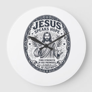 Jesus ASL gehörlose Gemeinschaft Inklusion Shirt C Große Wanduhr