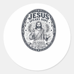 Jesus ASL gehörlose Gemeinschaft Inklusion Shirt C Runder Aufkleber