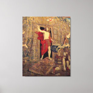 Jesus auf Auferstehungs-Tapisserie in Vatikan Leinwanddruck