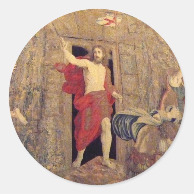 Jesus auf Auferstehungsband im Vatikan Runder Aufkleber (Vorderseite)