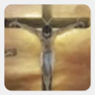 JESUS AUF DEM CROSS QUADRATISCHER AUFKLEBER