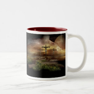 JESUS AUF DEM CROSS ZWEIFARBIGE TASSE