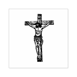 Jesus auf dem Kreuzkreuz Religiös Katholisch Gummistempel