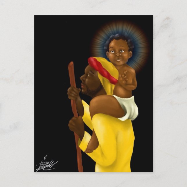 Jesus auf den Schultern Joseph Postkarte (Vorderseite)