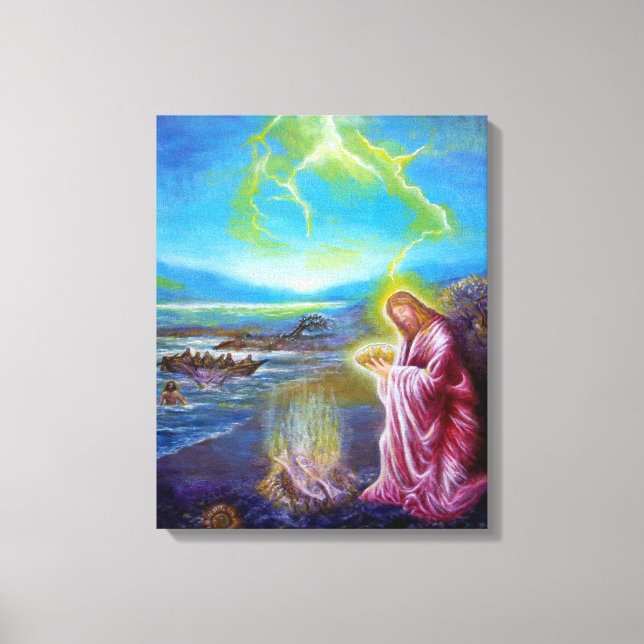 JESUS AUF DER SEESHORE ,St. John 21 Leinwanddruck (Vorderseite)