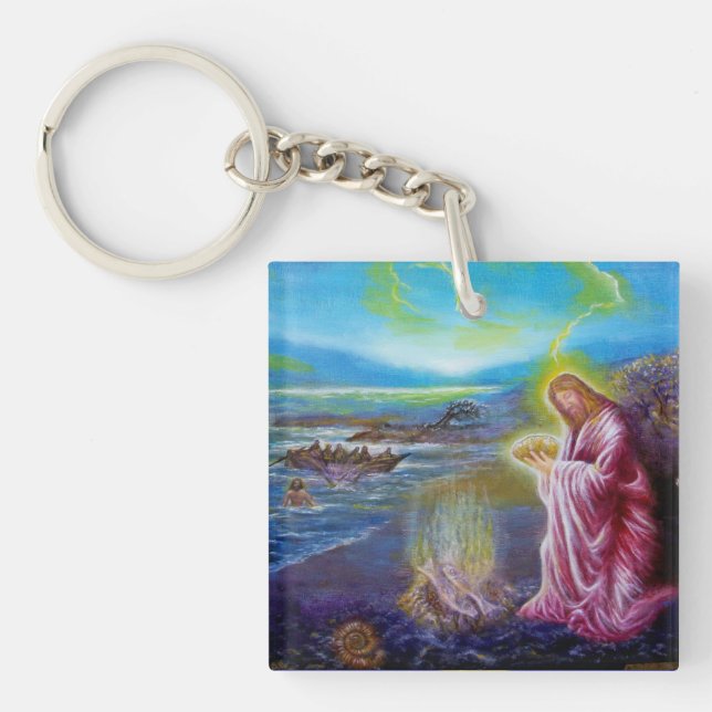 JESUS AUF DER SEESHORE ,St. John 21 Schlüsselanhänger (Vorderseite)