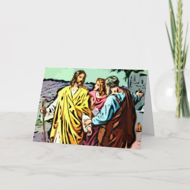 Jesus auf der Straße zu Emmaus Karte (Vorderseite)