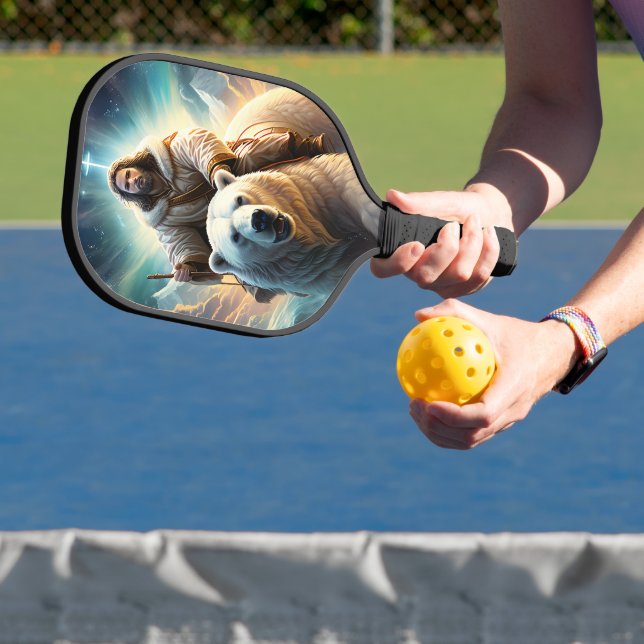 Jesus auf einem Eisbären Pickleball Schläger (InSitu)