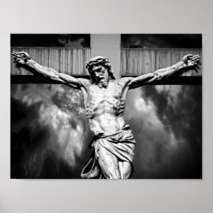 Jesus auf einem Kreuz Poster