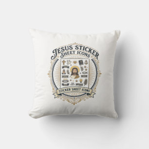 Jesus Aufkleber Blatt Icons Jesus Aufkleber Blatt  Kissen