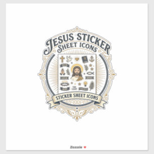 Jesus-Aufkleberblatt-Icons Jesus-Aufkleberblatt-Sy Aufkleber