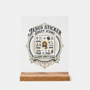 Jesus-Aufkleberblatt-Symbole Jesus-Aufkleberblatt- Acrylschild