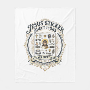 Jesus-Aufkleberblatt-Symbole Jesus-Aufkleberblatt- Fleecedecke