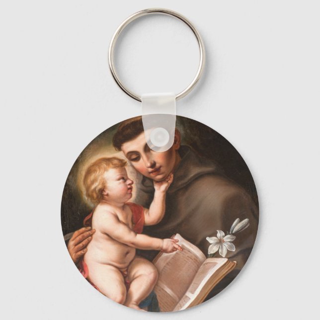 Jesus-Baby mit der Heiligen Anthony von Padua Schlüsselanhänger (Vorderseite)