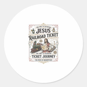 Jesus Bahnticket Reise Jesus Bahnticket Runder Aufkleber