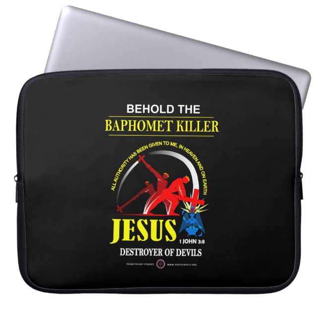 JESUS: Baphomet-Killer Laptopschutzhülle (Vorderseite)