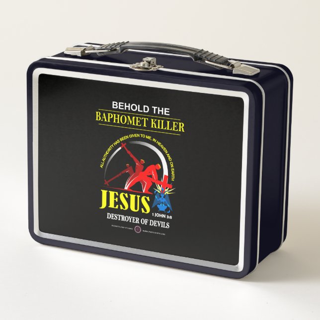 JESUS: Baphomet-Killer Metall Brotdose (Vorderseite)