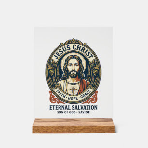 Jesus Barbier Herrenpflege Grafik T-Shirt Christli Acrylschild