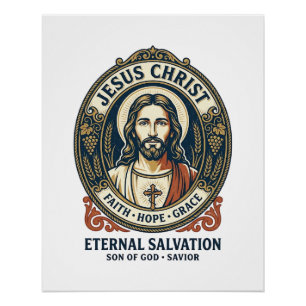 Jesus Barbier Herrenpflege Grafik T-Shirt Christli Poster