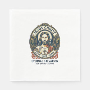 Jesus Barbier Herrenpflege Grafik T-Shirt Christli Serviette