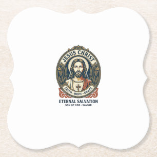 Jesus Barbier Herrenpflege Grafik T-Shirt Christli Untersetzer