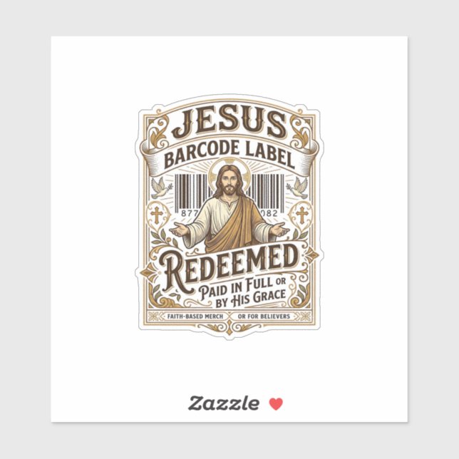 Jesus Barcode Etikett Erlöst Jesus Barcode Erlöst (Blatt)