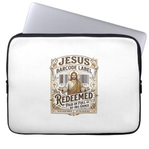 Jesus Barcode Etikett Erlöst Jesus Barcode Erlöst Laptopschutzhülle