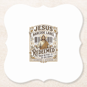 Jesus Barcode Etikett Erlöst Jesus Barcode Erlöst Untersetzer