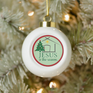 Jesus basiert auf dem Glauben der Vernunft Keramik Kugel-Ornament