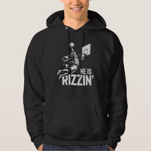 Jesus Basketball Er ist Rizzin' Lustiger Christ Hoodie