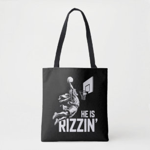 Jesus Basketball Er ist Rizzin' Lustiger Christ Tasche