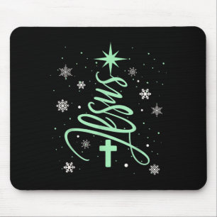 Jesus Baum Christliches Weihnachten Glaube Schneef Mousepad
