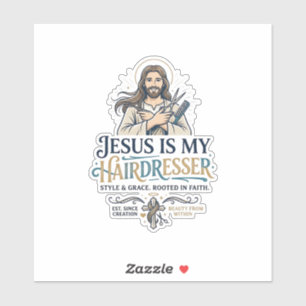 Jesus Beauty Salon Friseur T-Shirt Inspiration Aufkleber