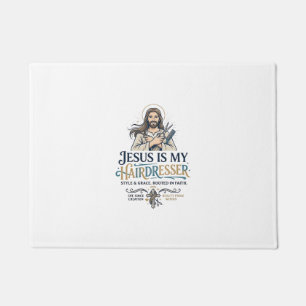 Jesus Beauty Salon Friseur T-Shirt Inspiration Fußmatte