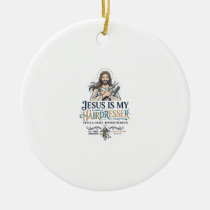Jesus Beauty Salon Friseur T-Shirt Inspiration Keramik Ornament