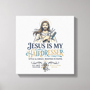 Jesus Beauty Salon Friseur T-Shirt Inspiration Leinwanddruck