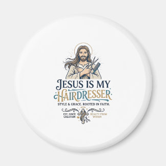 Jesus Beauty Salon Friseur T-Shirt Inspiration Magnet