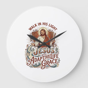 Jesus-Behindertenhilfe-T-Shirt Inspiration Große Wanduhr