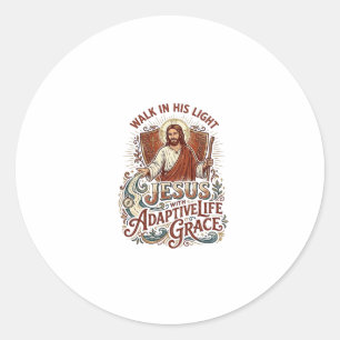 Jesus-Behindertenhilfe-T-Shirt Inspiration Runder Aufkleber