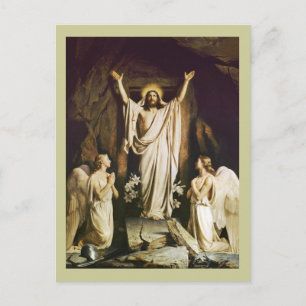 Jesus bei der Öffnung des Grabes Postkarte