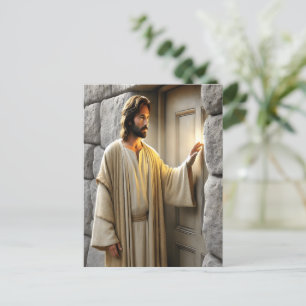 Jesus bei Sonnenaufgang Antike Tür Postkarte
