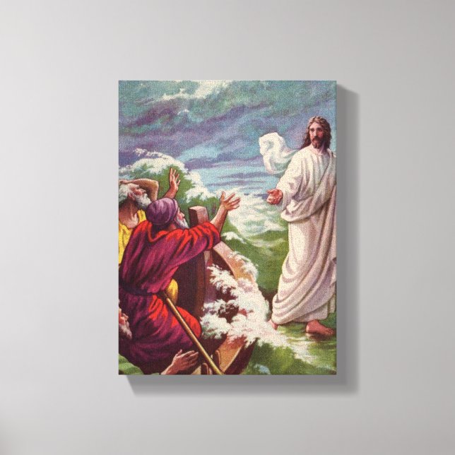 Jesus beruhigt den Sturm Leinwanddruck (Vorderseite)