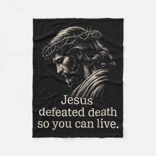 Jesus besiegte den Tod, damit Sie christlichen Gla Fleecedecke