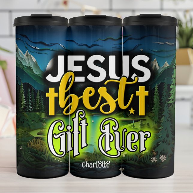 Jesus: Bestes Geschenk für alle Zeiten Thermosbecher (Von Creator hochgeladen)