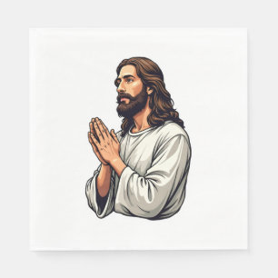 Jesus betende Hände Vintage-Stich-T-Shirt Serviette